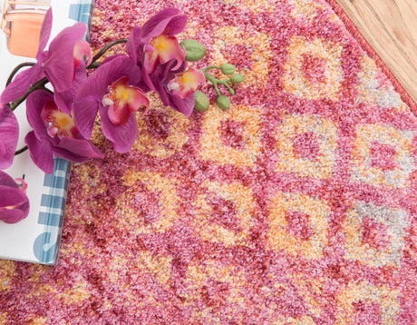 Pink 2' x 6' 1 Rainbow Runner Area Rug Colorful Modern Unique Carpet for Living Rooms, Dining, Bedrooms, Office, Dorms for Sale at Rug Engine