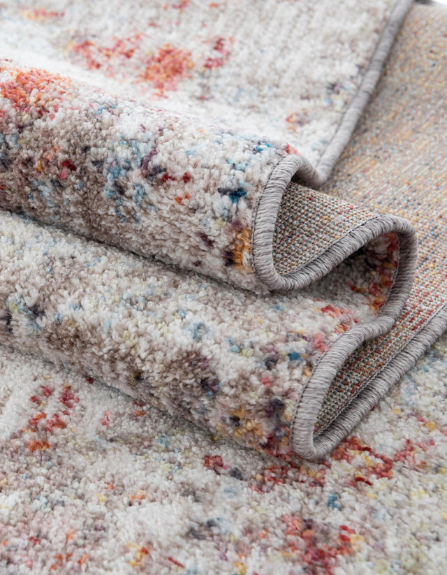 Multicolor 3' 3 x 3' 3 Rainbow Round Area Rug Colorful Modern Unique Carpet for Living Rooms, Dining, Bedrooms, Office, Dorms for Sale at Rug Engine