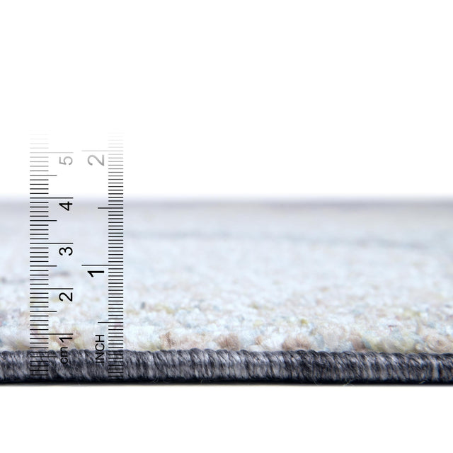 Blue Gray 8' x 8' Rainbow Square Area Rug Colorful Modern Unique Carpet for Living Rooms, Dining, Bedrooms, Office, Dorms for Sale at Rug Engine