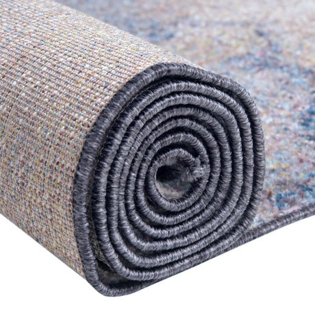 Blue Gray 8' x 8' Rainbow Square Area Rug Colorful Modern Unique Carpet for Living Rooms, Dining, Bedrooms, Office, Dorms for Sale at Rug Engine