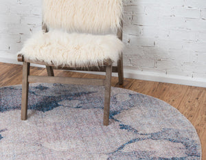 Blue Gray 6' 1 x 6' 1 Rainbow Round Area Rug Colorful Modern Unique Carpet for Living Rooms, Dining, Bedrooms, Office, Dorms for Sale at Rug Engine