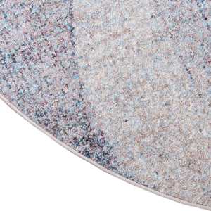 Blue Gray 6' 1 x 6' 1 Rainbow Round Area Rug Colorful Modern Unique Carpet for Living Rooms, Dining, Bedrooms, Office, Dorms for Sale at Rug Engine