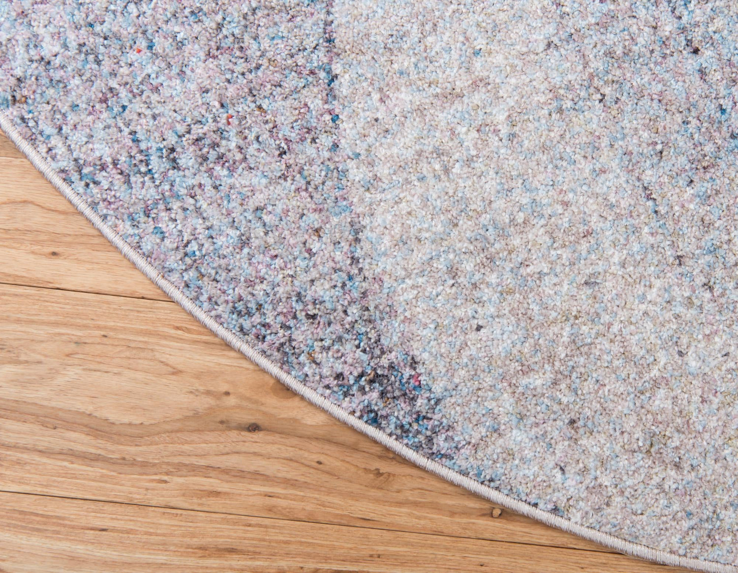 Blue Gray 3' 3 x 3' 3 Rainbow Round Area Rug Colorful Modern Unique Carpet for Living Rooms, Dining, Bedrooms, Office, Dorms for Sale at Rug Engine