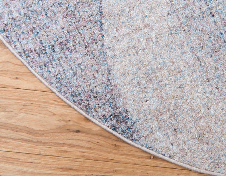 Blue Gray 3' 3 x 3' 3 Rainbow Round Area Rug Colorful Modern Unique Carpet for Living Rooms, Dining, Bedrooms, Office, Dorms for Sale at Rug Engine