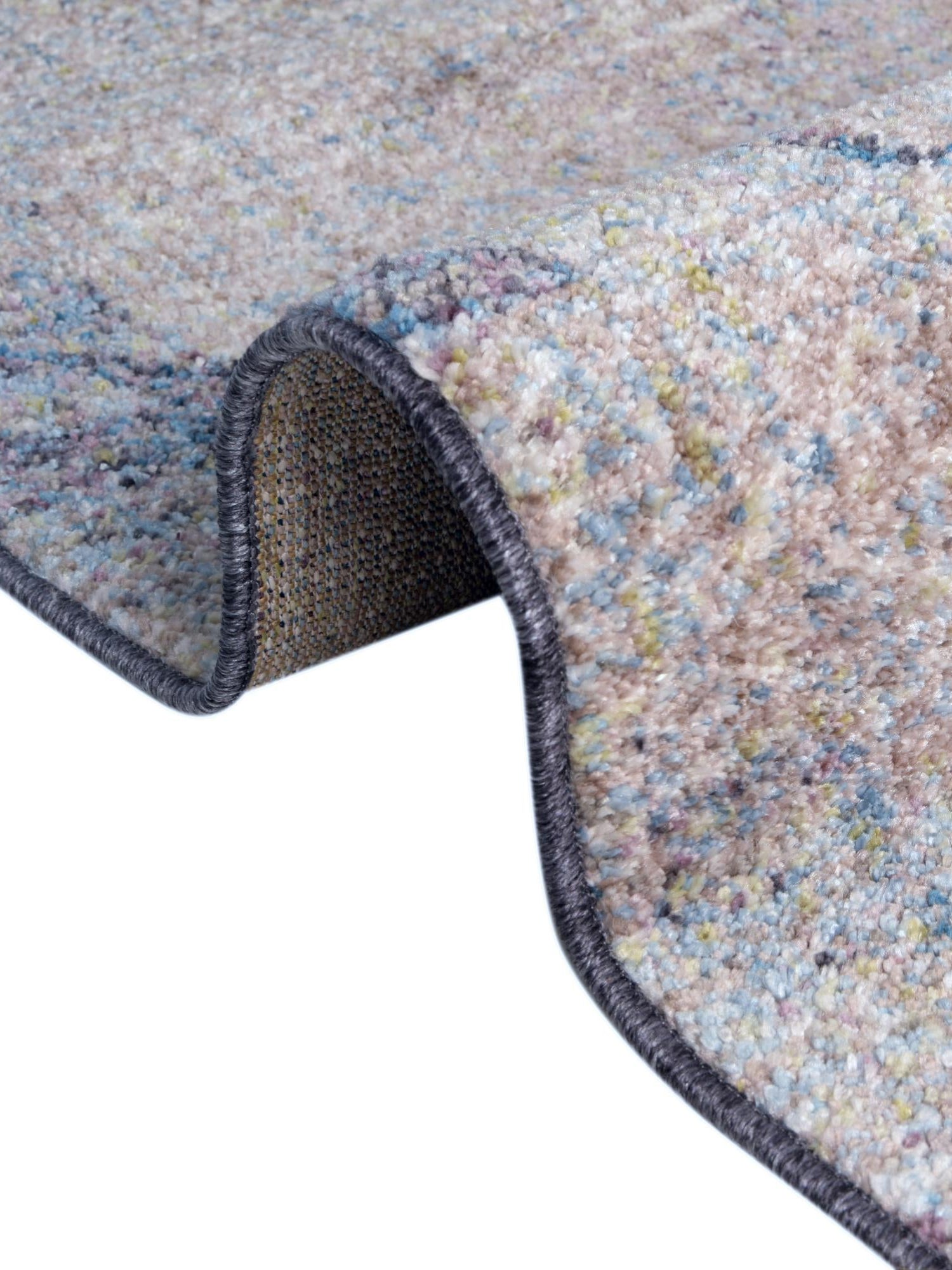 Blue Gray 3' 3 x 3' 3 Rainbow Round Area Rug Colorful Modern Unique Carpet for Living Rooms, Dining, Bedrooms, Office, Dorms for Sale at Rug Engine