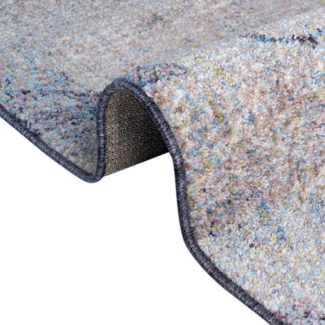 Blue Gray 3' 3 x 3' 3 Rainbow Round Area Rug Colorful Modern Unique Carpet for Living Rooms, Dining, Bedrooms, Office, Dorms for Sale at Rug Engine