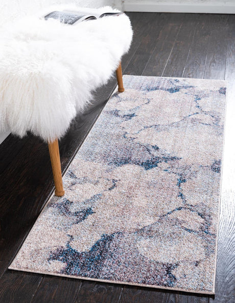 Blue Gray 2' x 6' 1 Rainbow Runner Area Rug Colorful Modern Unique Carpet for Living Rooms, Dining, Bedrooms, Office, Dorms for Sale at Rug Engine