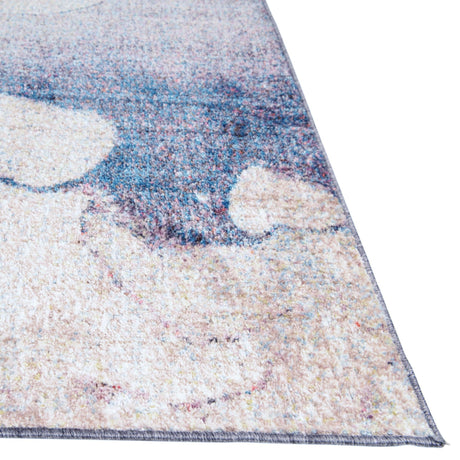 Blue Gray 2' x 6' 1 Rainbow Runner Area Rug Colorful Modern Unique Carpet for Living Rooms, Dining, Bedrooms, Office, Dorms for Sale at Rug Engine