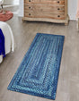 Blue 2' 6 x 6' 1 Braided Chindi Runner Rug