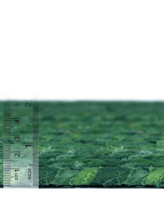 Green 3' 3 x 3' 3 Braided Chindi Round Rug