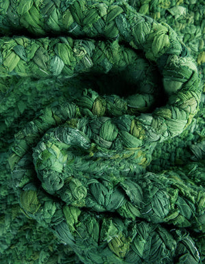 Green 8' x 8' Braided Chindi Round Rug
