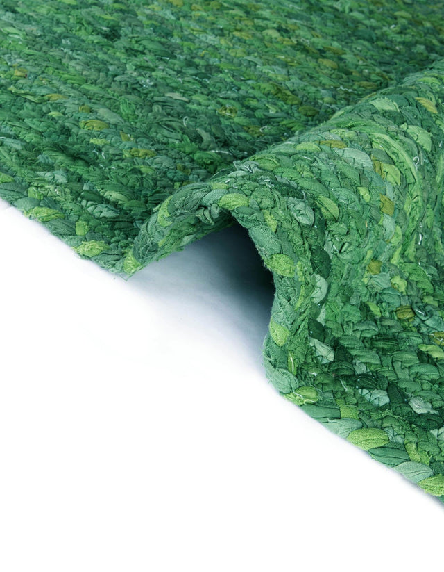 Green 3' 3 x 3' 3 Braided Chindi Round Rug