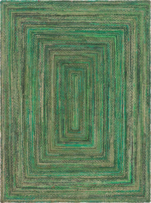 Green 9' x 12' Braided Chindi Rectangle Area Rug 100% Cotton Hand Braided Natural Eco-Friendly Boho Style Modern Carpet for Living Rooms Dining Office Dorm for Sale at Rug Engine