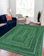 Green 9' x 12' Braided Chindi Rectangle Area Rug 100% Cotton Hand Braided Natural Eco-Friendly Boho Style Modern Carpet for Living Rooms Dining Office Dorm for Sale at Rug Engine
