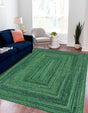 Green 5' 1 x 8' Braided Chindi Rectangle Rug