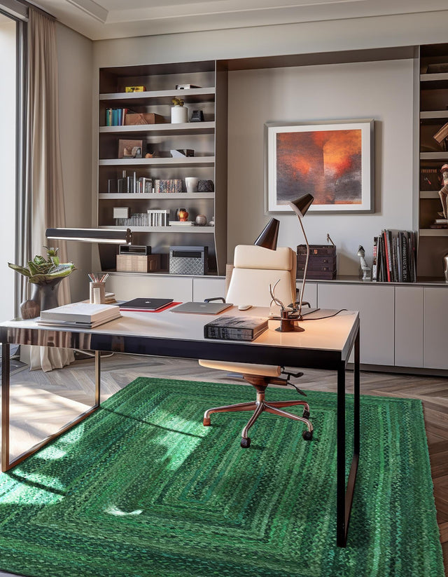 Green 2' x 3' 1 Braided Chindi Rectangle Rug