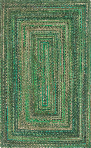 Green 5' 1 x 8' Braided Chindi Rectangle Rug