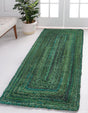 Green 2' 6 x 6' 1 Braided Chindi Runner Rug