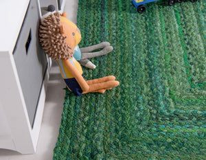 Green 2' 6 x 6' 1 Braided Chindi Runner Rug