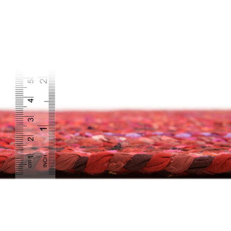 Red 8' x 10' Braided Chindi Oval Area Rug 100% Cotton Hand Braided Natural Eco-Friendly Boho Style Modern Carpet for Living Rooms Dining Office Dorm for Sale at Rug Engine