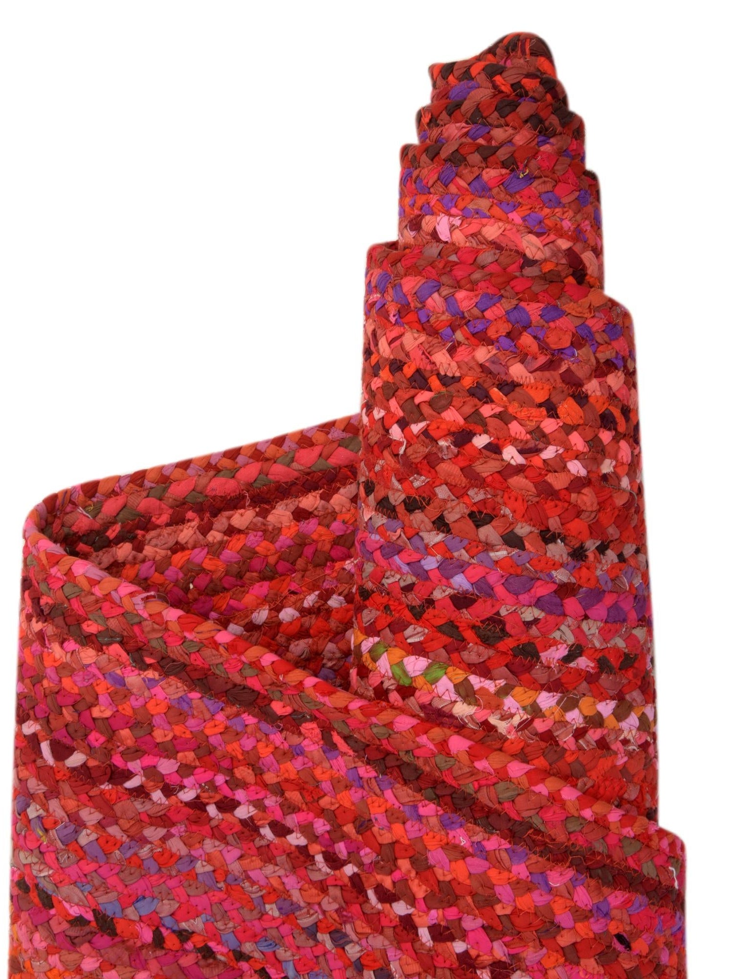 Red 8' x 10' Braided Chindi Oval Area Rug 100% Cotton Hand Braided Natural Eco-Friendly Boho Style Modern Carpet for Living Rooms Dining Office Dorm for Sale at Rug Engine