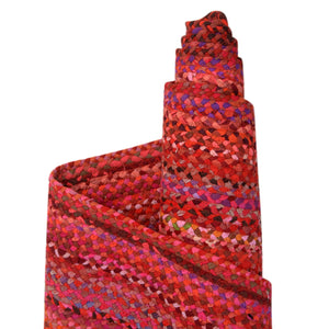Red 8' x 10' Braided Chindi Oval Rug