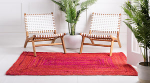 Red 9' x 12' 2 Braided Chindi Rectangle Rug