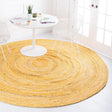 Yellow Orange 3' 3 x 3' 3 Braided Chindi Round Rug