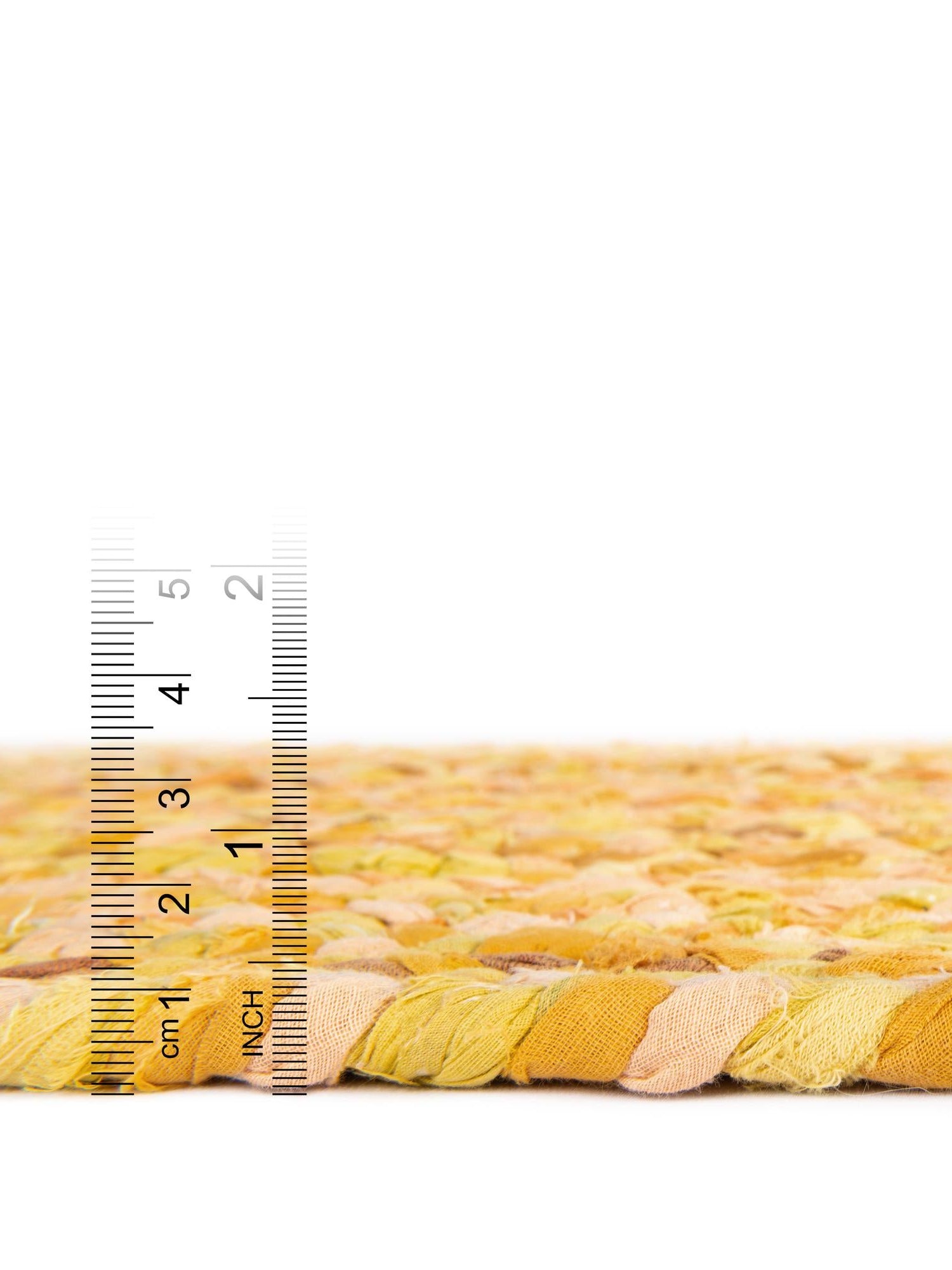 Yellow Orange 8' x 8' Braided Chindi Round Area Rug 100% Cotton Hand Braided Natural Eco-Friendly Boho Style Modern Carpet for Living Rooms Dining Office Dorm for Sale at Rug Engine
