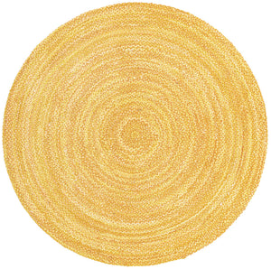 Yellow Orange 8' x 8' Braided Chindi Round Rug