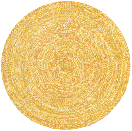 Yellow Orange 8' x 8' Braided Chindi Round Rug