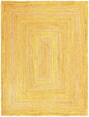 Yellow Orange 9' x 12' 2 Braided Chindi Rectangle Rug