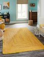 Yellow Orange 6' 1 x 9' Braided Chindi Rectangle Rug