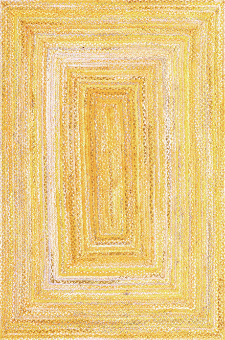 Yellow Orange 6' 1 x 9' Braided Chindi Rectangle Rug