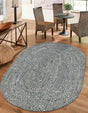 Gray 3' 3 x 5' 1 Braided Chindi Oval Area Rug 100% Cotton Hand Braided Natural Eco-Friendly Boho Style Modern Carpet for Living Rooms Dining Office Dorm for Sale at Rug Engine