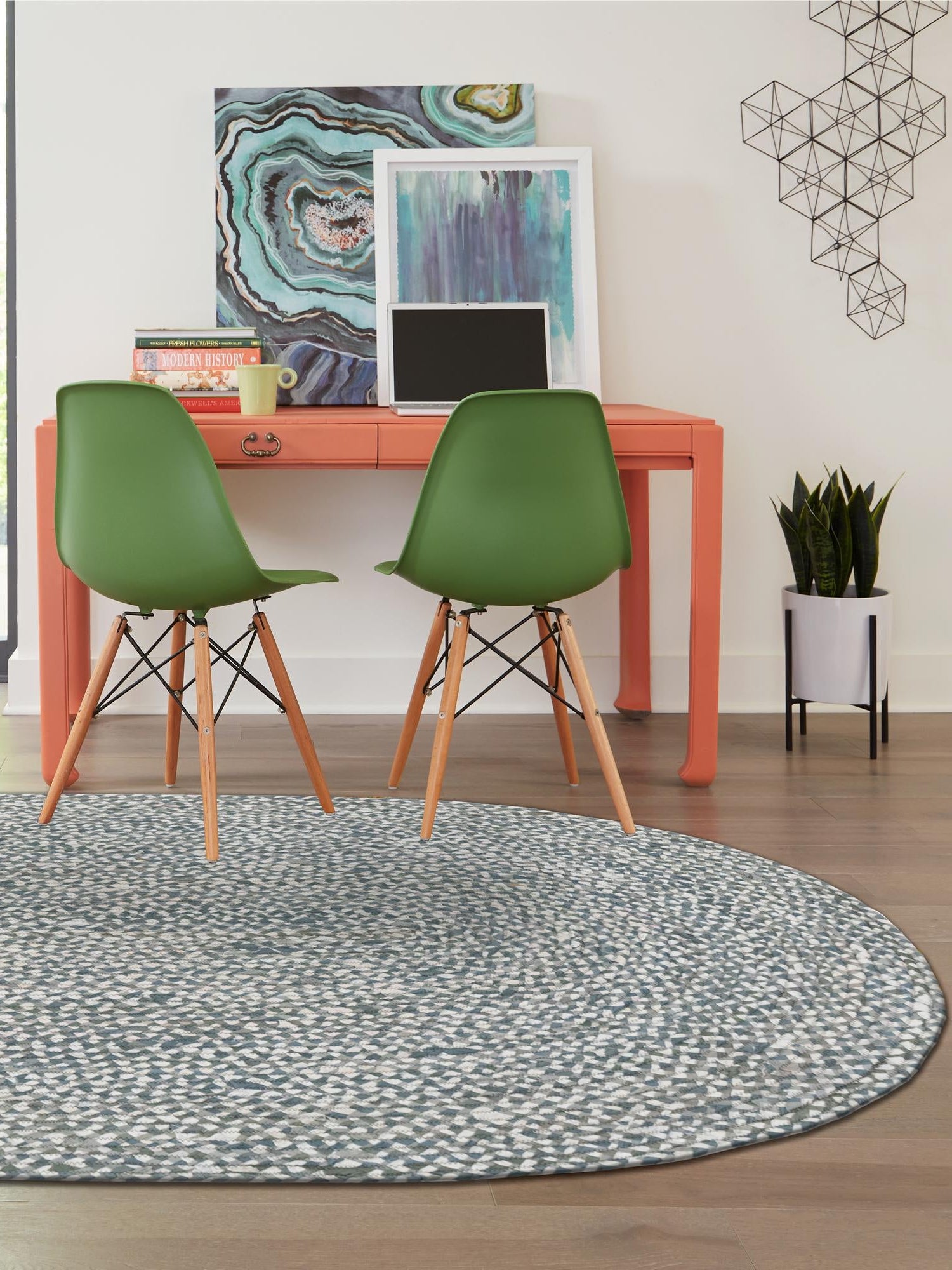 Gray 8' x 10' Braided Chindi Oval Area Rug 100% Cotton Hand Braided Natural Eco-Friendly Boho Style Modern Carpet for Living Rooms Dining Office Dorm for Sale at Rug Engine