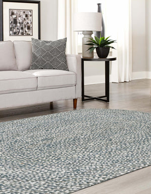 Gray 5' 1 x 8' Braided Chindi Oval Rug