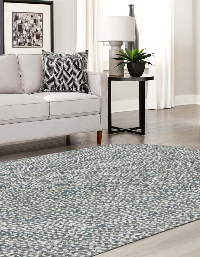 Gray 5' 1 x 8' Braided Chindi Oval Rug