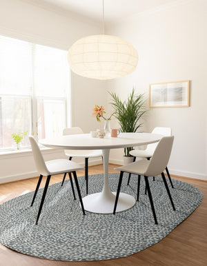 Gray 5' 1 x 8' Braided Chindi Oval Rug