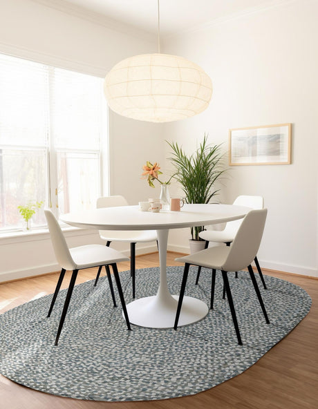 Gray 5' 1 x 8' Braided Chindi Oval Area Rug 100% Cotton Hand Braided Natural Eco-Friendly Boho Style Modern Carpet for Living Rooms Dining Office Dorm for Sale at Rug Engine