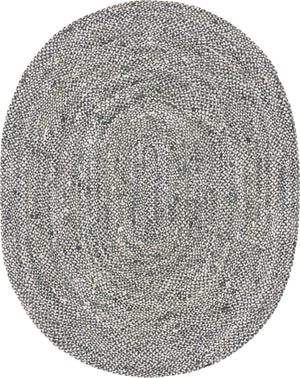 Gray 8' x 10' Braided Chindi Oval Rug