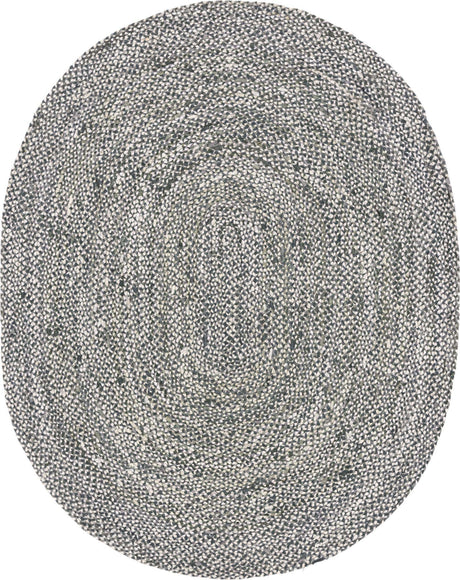 Gray 8' x 10' Braided Chindi Oval Rug