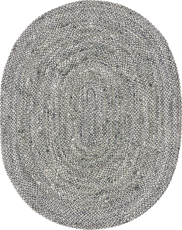 Gray 8' x 10' Braided Chindi Oval Rug