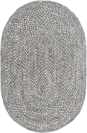 Gray 5' 1 x 8' Braided Chindi Oval Rug