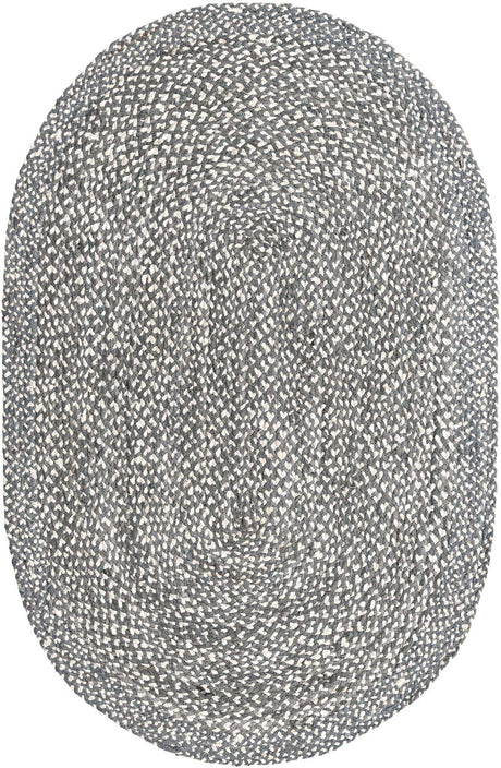 Gray 5' 1 x 8' Braided Chindi Oval Rug