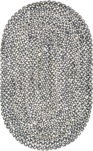 Gray 3' 3 x 5' 1 Braided Chindi Oval Area Rug 100% Cotton Hand Braided Natural Eco-Friendly Boho Style Modern Carpet for Living Rooms Dining Office Dorm for Sale at Rug Engine