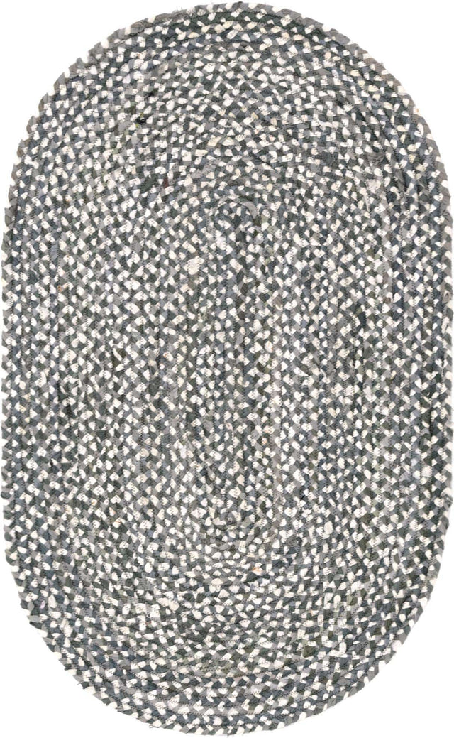 Gray 3' 3 x 5' 1 Braided Chindi Oval Area Rug 100% Cotton Hand Braided Natural Eco-Friendly Boho Style Modern Carpet for Living Rooms Dining Office Dorm for Sale at Rug Engine