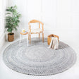 Gray 8' x 8' Braided Chindi Round Rug