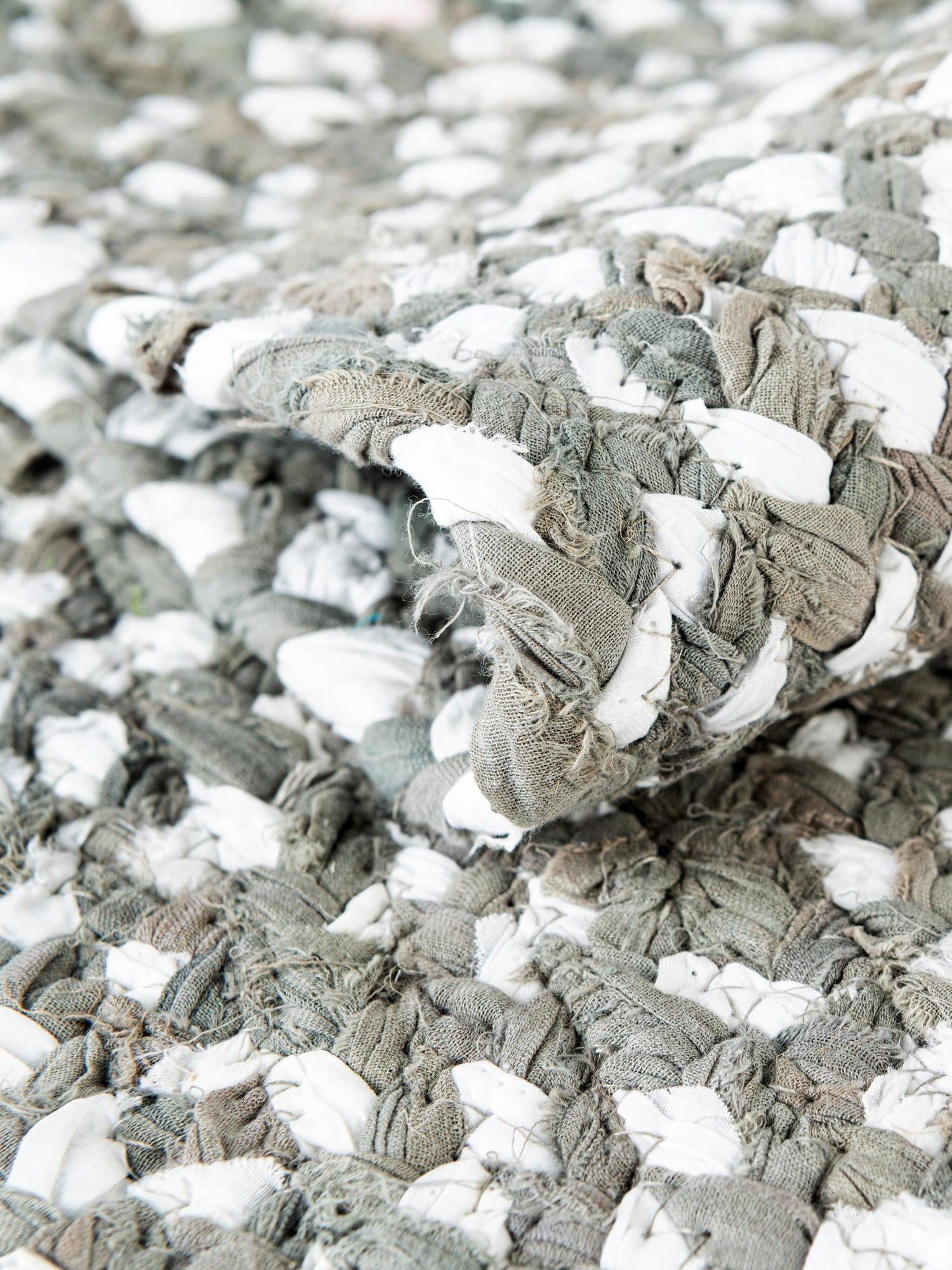 Gray 3' 3 x 3' 3 Braided Chindi Round Area Rug 100% Cotton Hand Braided Natural Eco-Friendly Boho Style Modern Carpet for Living Rooms Dining Office Dorm for Sale at Rug Engine