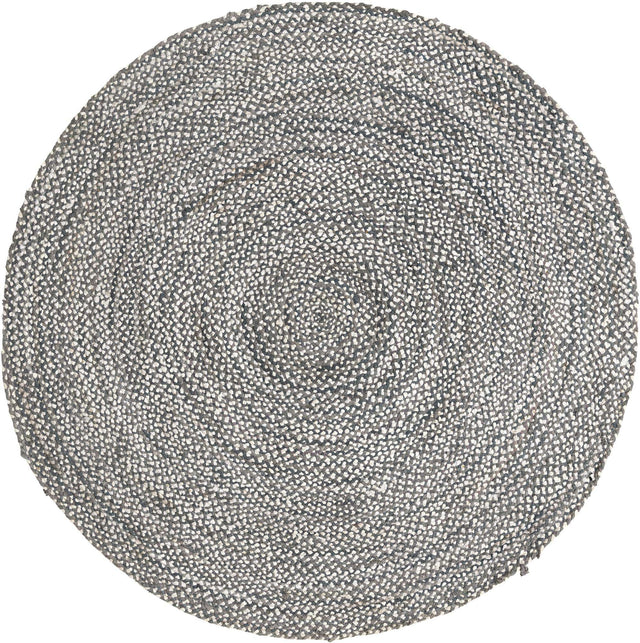 Gray 8' x 8' Braided Chindi Round Rug